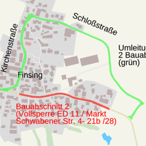 Straßensperrung der ED11 durch Finsing - Bauabschnitt 2